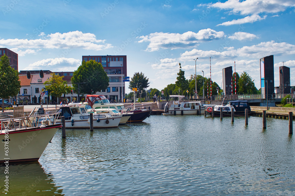boats in the harbor at Weert the Netherlands