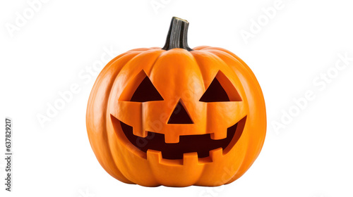 Halloween jack o lantern isolated on white transparent bacgkround  photo