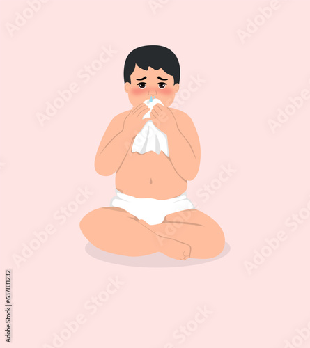 Sick Baby with a Runny Nose 