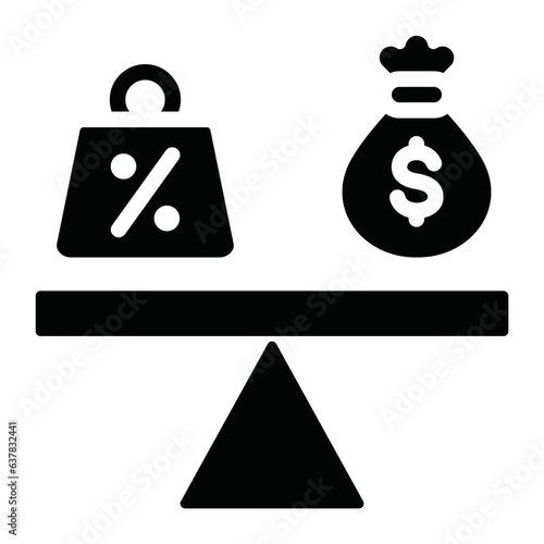 Debt To Equity Ratio Glyph Icon