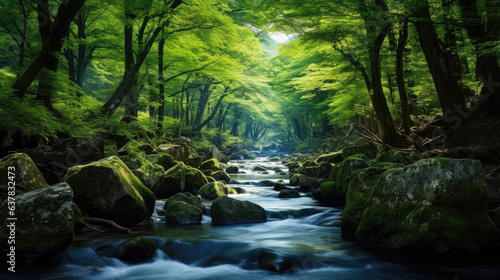 Beautiful River in the Forest