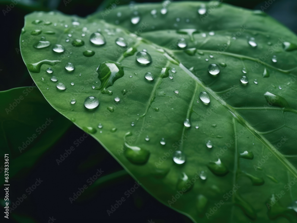 Raindrops on the leaf Raindrops on the leaf