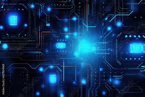 blue technical digital background circuit board illustration