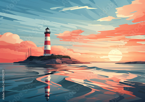 lighthouse on the sea art