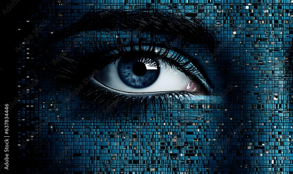 eye with digital code eye with digital code