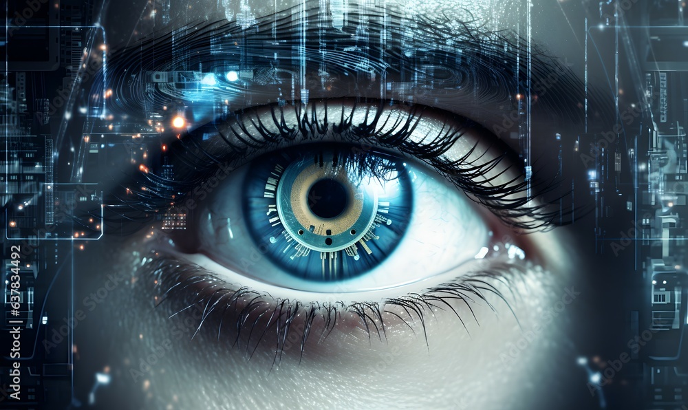 eye with digital code eye with digital code