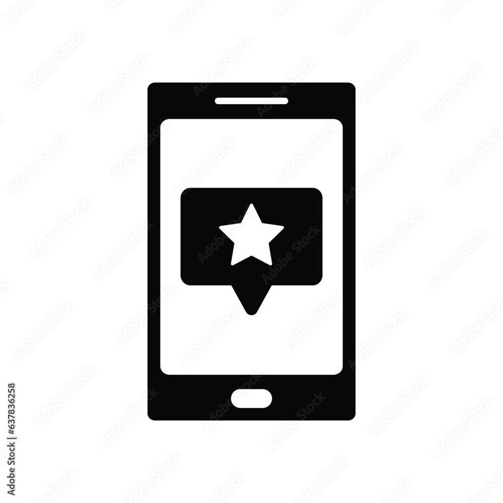 star in chat bubble with smaptphone icon vector Feedback icon star in chat bubble with smaptphone icon vector Feedback icon