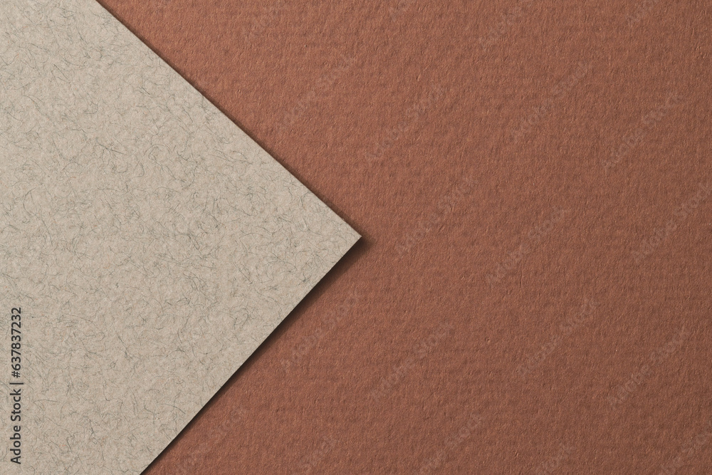 Fototapeta premium Rough kraft paper background, paper texture brown gray colors. Mockup with copy space for text.