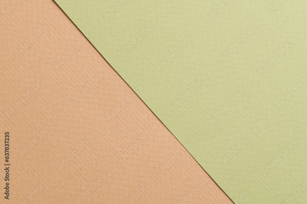 Rough kraft paper background, paper texture beige green colors. Mockup with copy space for text. Rough kraft paper background, paper texture beige green colors. Mockup with copy space for text.