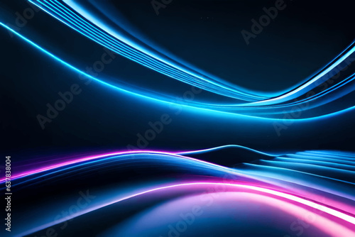 Abstract neon background with longitudinal lines