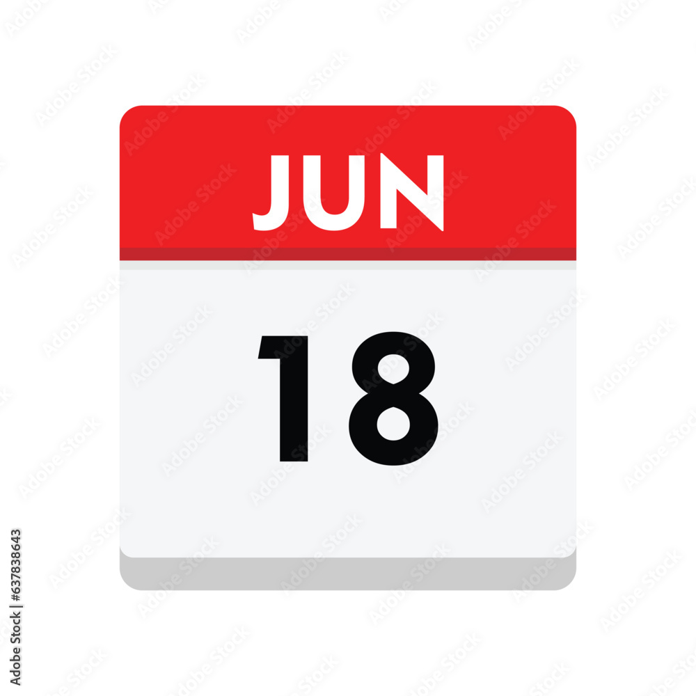 Fototapeta premium 18 june icon with white background