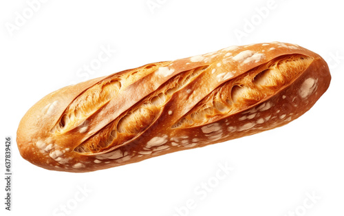 Bread Aesthetics Top View Baguette on Isolated Background. AI