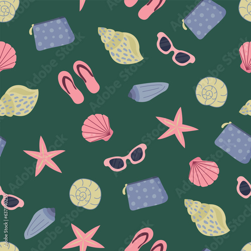 Seamless pattern with Sunscreens. Sunlight safety, sun rays safety.	