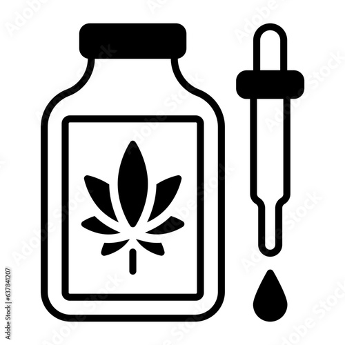 Concentrated weed liquid with Dropper vector icon design, Cannabis and marijuana symbol, thc and cbd sign, recreational herbal drug stock illustration, sativa-dominant hash oil concept