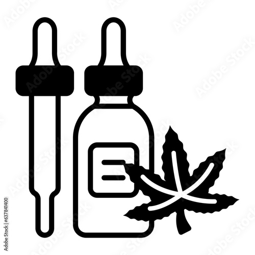 Essential Tinctures and Serum 100 ml vector icon design, Cannabis and marijuana symbol, thc and cbd sign, recreational herbal drug stock illustration, Weed Oil Bottle with Dropper concept