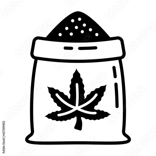Water repelling mixture vector icon design, Cannabis and marijuana symbol, thc and cbd sign, recreational herbal drug stock illustration, Hemp water-soluble powder form concept