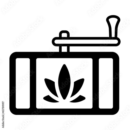 Manual Hemp Crusher vector icon design, Cannabis and marijuana symbol, thc and cbd sign, recreational herbal drug stock illustration, Handheld Weed Grinder concept