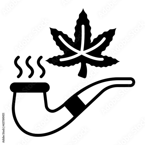 Beedhi or Hemp Cigar vector icon design, Cannabis and marijuana symbol, thc and cbd sign, recreational herbal drug stock illustration, Cannagar concept
