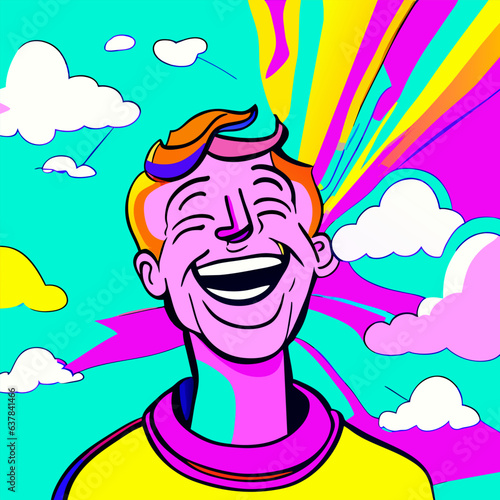 happy man  vector illustration cartoon