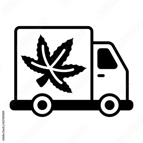 Marihuana Use in the Trucking Industry vector icon design, Cannabis and marijuana symbol, thc and cbd sign, recreational herbal drug stock, Cannabis Laws and Their Impact on Commercial Drivers concept