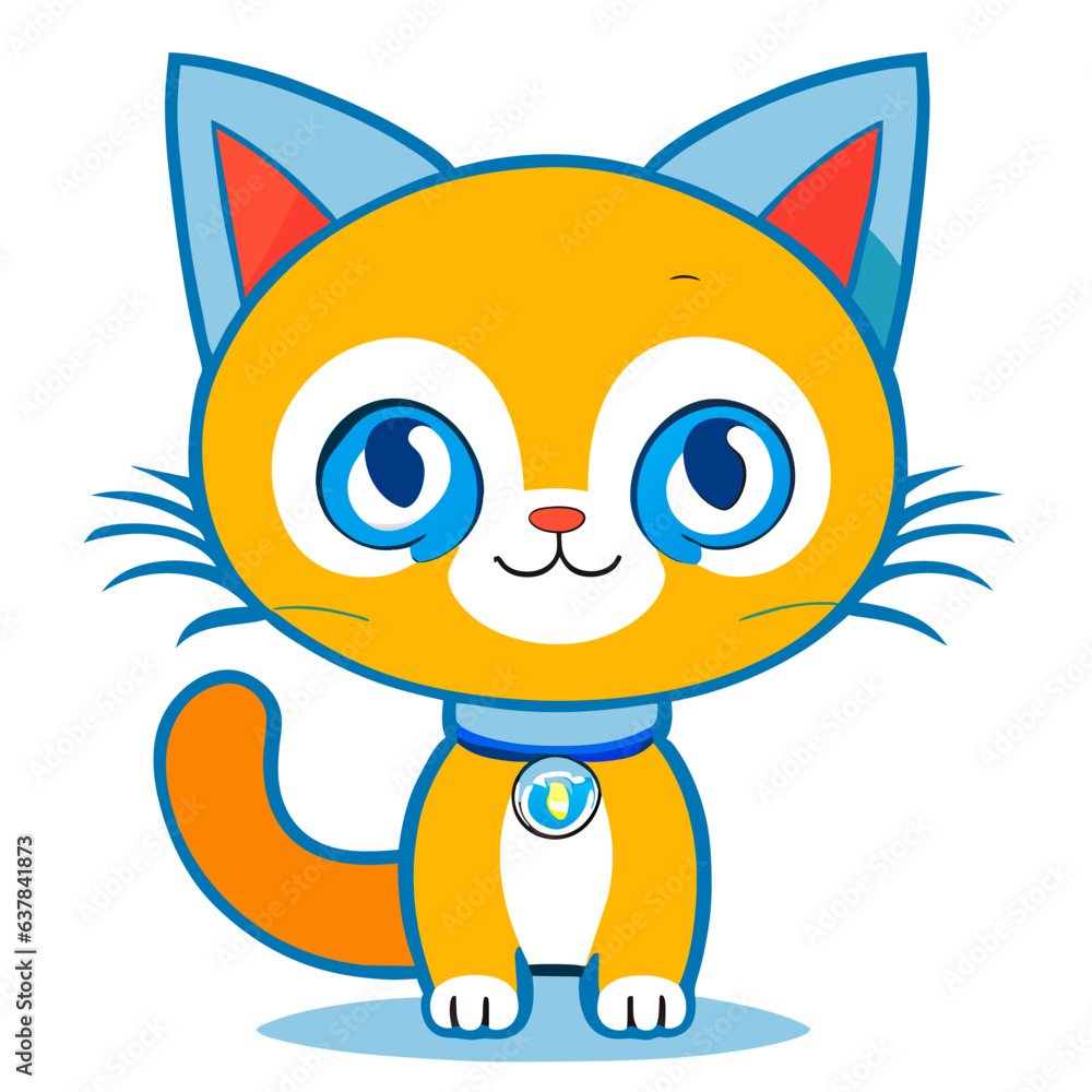 cat, vector illustration cartoon