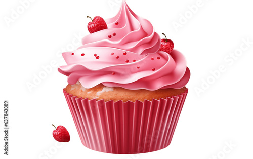 Sweet Delight Cupcake Isolated Background. AI