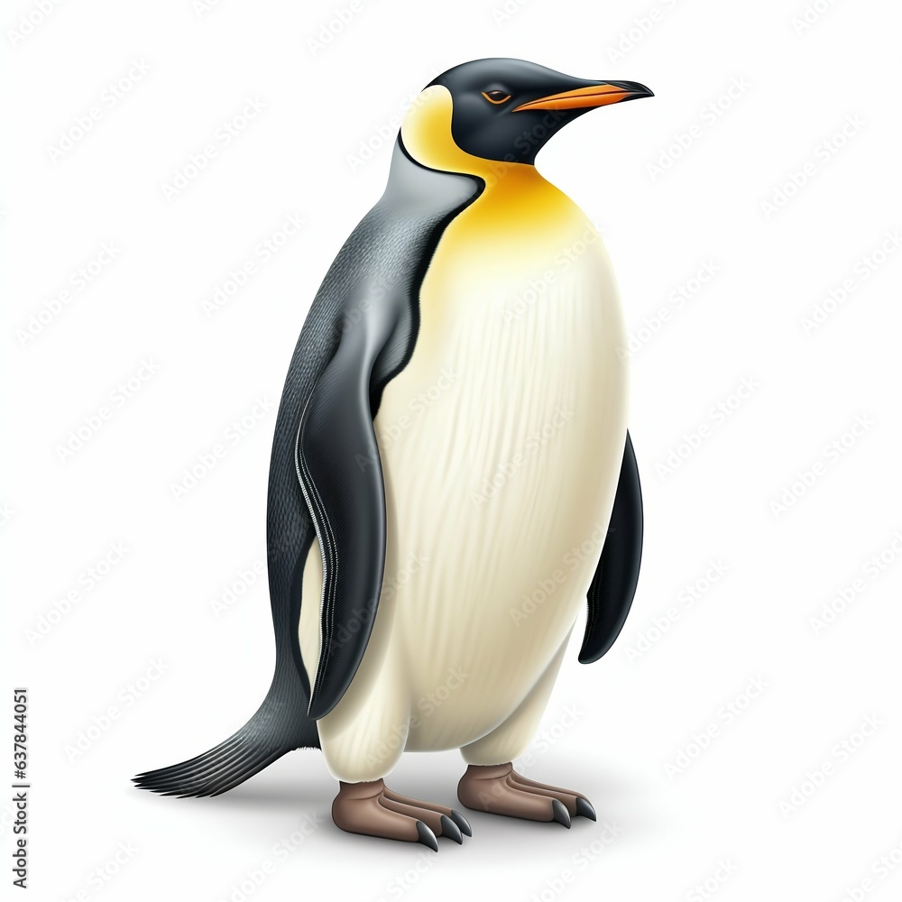 Fototapeta premium Majestic Emperor Penguin Isolated Portrait. Generative ai
