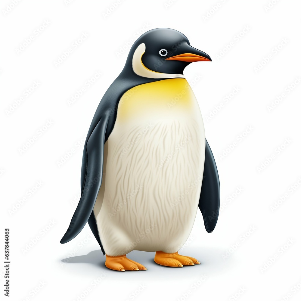 Obraz premium Majestic Emperor Penguin Isolated Portrait. Generative ai