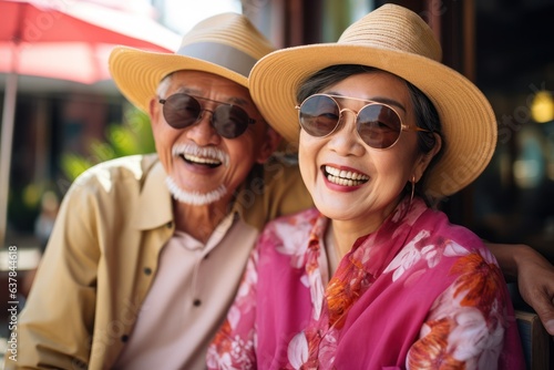 Happy elderly couple portrait, stylish senior man and woman smiling © Rawf8