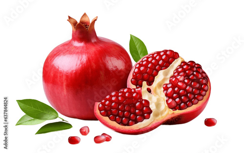 Vibrant Juiciness Fresh Pomegranate Isolated Background. AI
