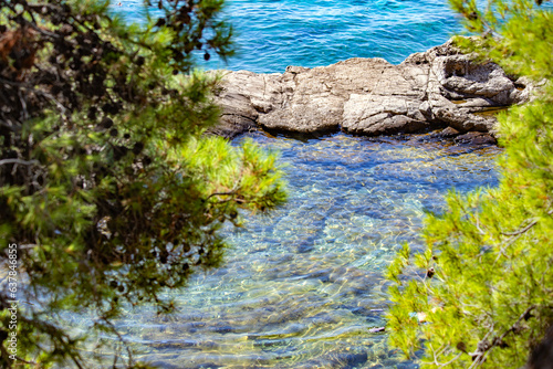 Coastline beach and little town in croatia around Dubrovnik