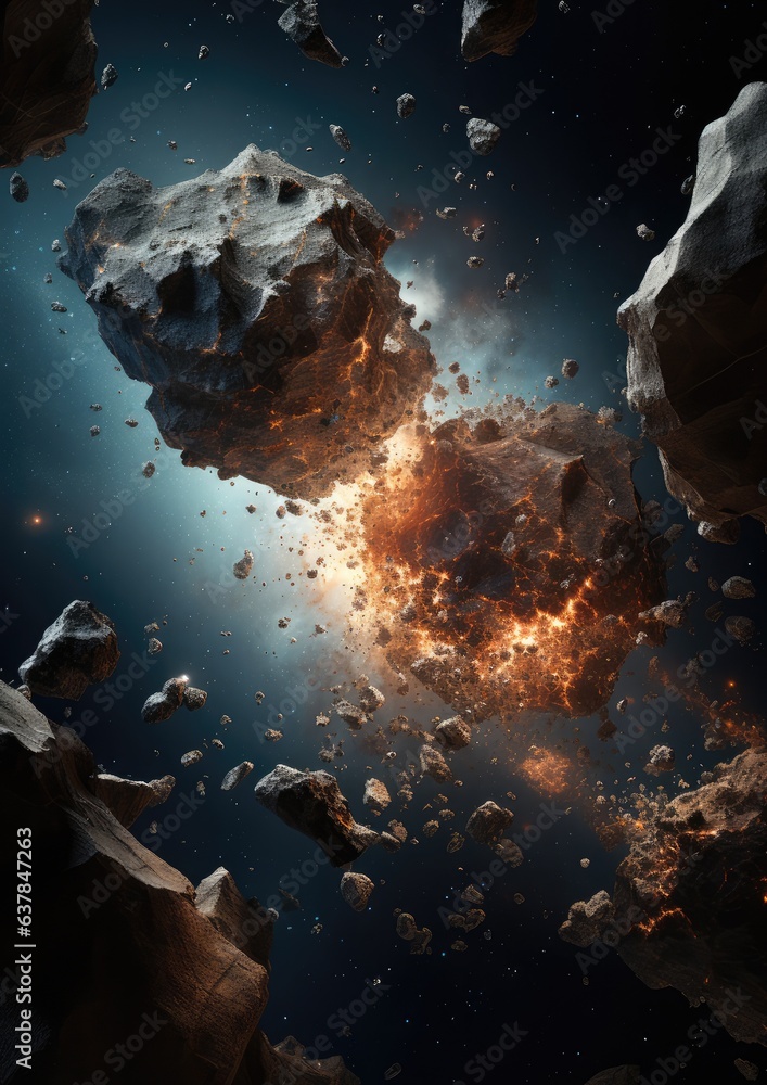 Meteor glowing as it enters the Earth's atmosphere, ultra realistic