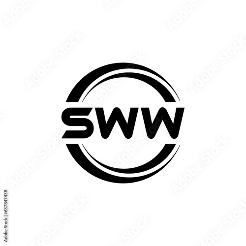 SWW letter logo design with white background in illustrator, vector logo modern alphabet font overlap style. calligraphy designs for logo, Poster, Invitation, etc. photo