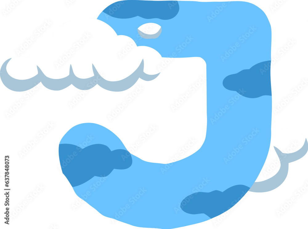 Naklejka premium Sky Cloud Alphabet J