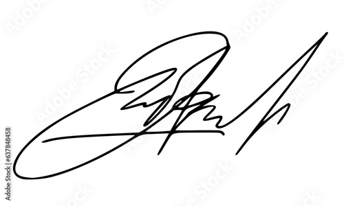 Abstract Signature Idea Starting Letter J for Document. Vector with Transparent Background