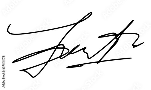 Abstract Signature Idea Starting Letter J for Document. Vector with Transparent Background