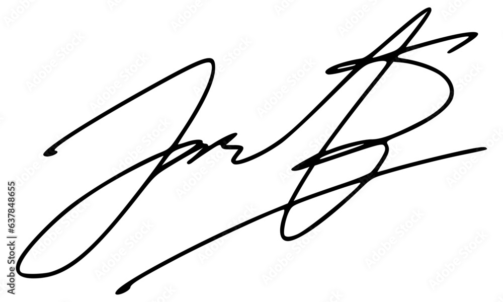 Abstract Signature Idea Starting Letter J for Document. Vector with Transparent Background Abstract Signature Idea Starting Letter J for Document. Vector with Transparent Background