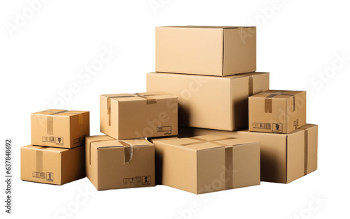 Shipping Solutions Boxes on Isolated Background. AI