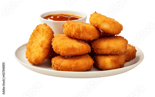 Crispy Delight Nuggets on Isolated Background. AI