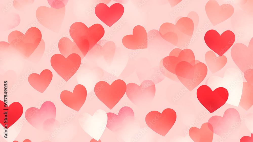 Heart bokeh background, valentine's day background.AI Generated