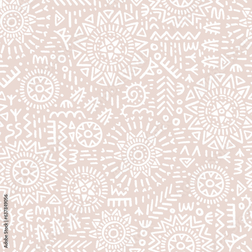 Hand drawn abstract seamless pattern, ethnic background, simple style - great for textiles, banners, wallpapers, wrapping - vector design