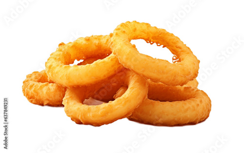 Crunchy Temptation Onion Rings Isolated Background. AI