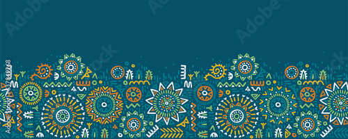 Hand drawn abstract seamless pattern, ethnic background, simple style - great for textiles, banners, wallpapers, wrapping - vector design