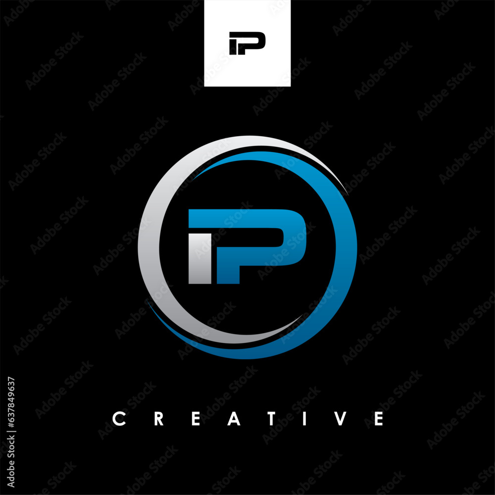 IP Letter Initial Logo Design Template Vector Illustration IP Letter Initial Logo Design Template Vector Illustration
