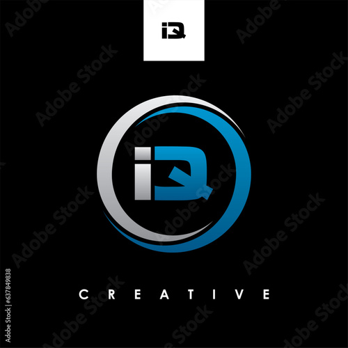 IQ Letter Initial Logo Design Template Vector Illustration