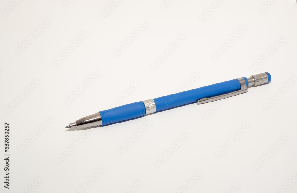 blue architects engineers artists mechanical pencil isolated on a white background blue architects engineers artists mechanical pencil isolated on a white background