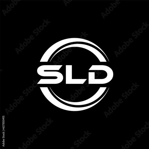 SLD letter logo design with black background in illustrator, vector logo modern alphabet font overlap style. calligraphy designs for logo, Poster, Invitation, etc. photo