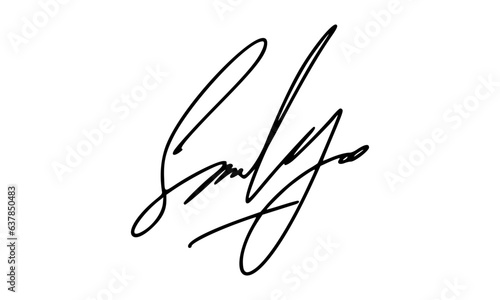 Abstract Signature Idea Starting With Letter S for Document. Vector with Transparent Background.