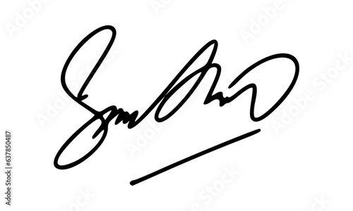 Abstract Signature Idea Starting With Letter S for Document. Vector with Transparent Background.