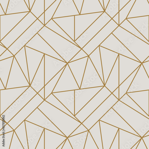 Vintage Art Deco Seamless Pattern. Line art geometric gold shapes. Modern ornaments vector illustration. Gatsby retro elegant background for fabric  wallpaper